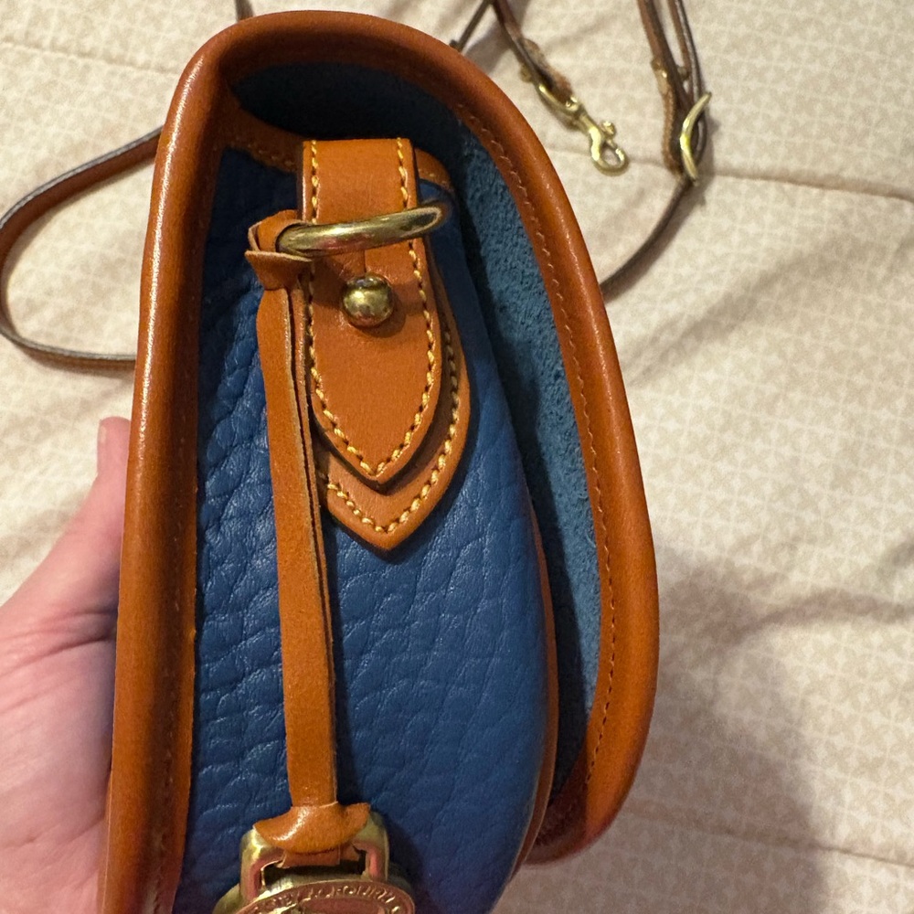 Dooney & Bourke Blue and Tan Leather Crossbody - Picture 5 of 11